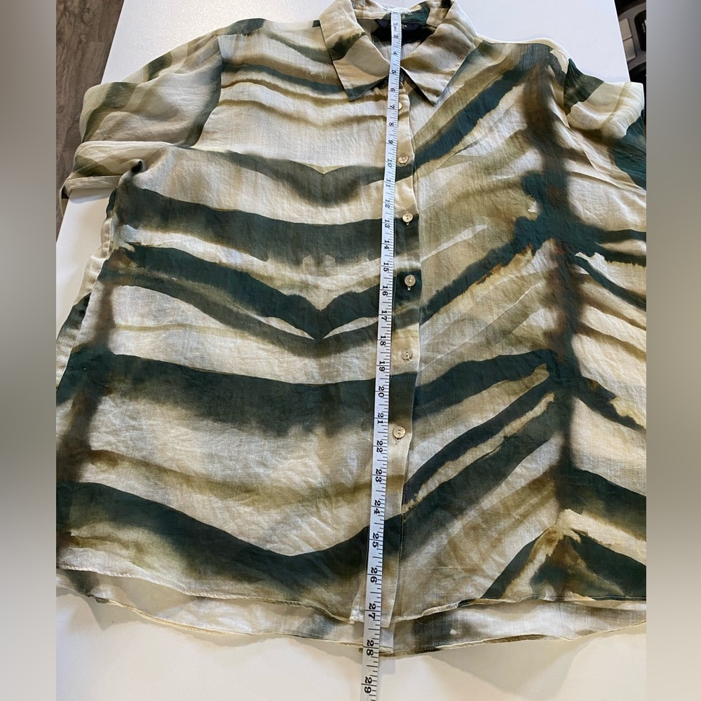 Massimo Dutti Button Down Shirt in Multi Green - Picture 7 of 9